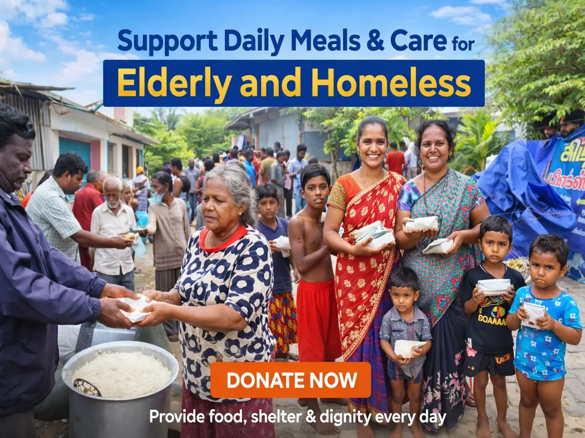 Feed & Care for Elderly and Homeless-Tamilnadu