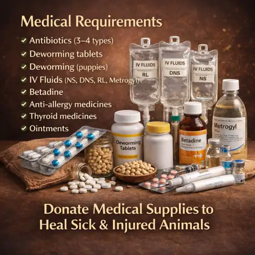 Donate Medical Supplies for Dogs, Cows, Cats & Animals