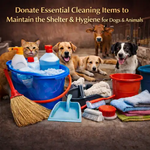 Donate Shelter Cleaning Supplies for Dogs, Cows, Cats Animals